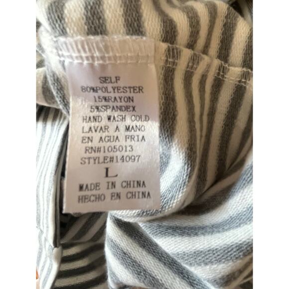 Andre by Unit gray/white knit zip front jacket L Avant‎ garde Preppy Casual Work - Picture 7 of 7